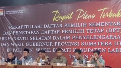 Komisioner Bawaslu Hadiri Rapat Pleno Penetapan DPT Labusel untuk Pemilu 2024