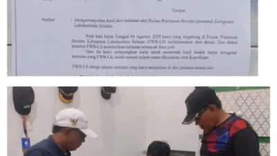 FORUM WARTAWAN BERSATU SURATI POLRES LABUSEL, DESAK PENEGAKAN UU PERS ATAS KASUS INTIMIDASI TERHADAP JURNALIS